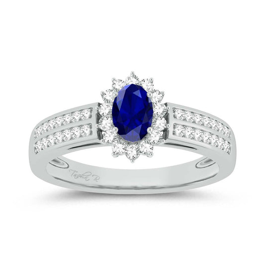 14K 0.25ct  DIAMOND  Sapphire  Ring