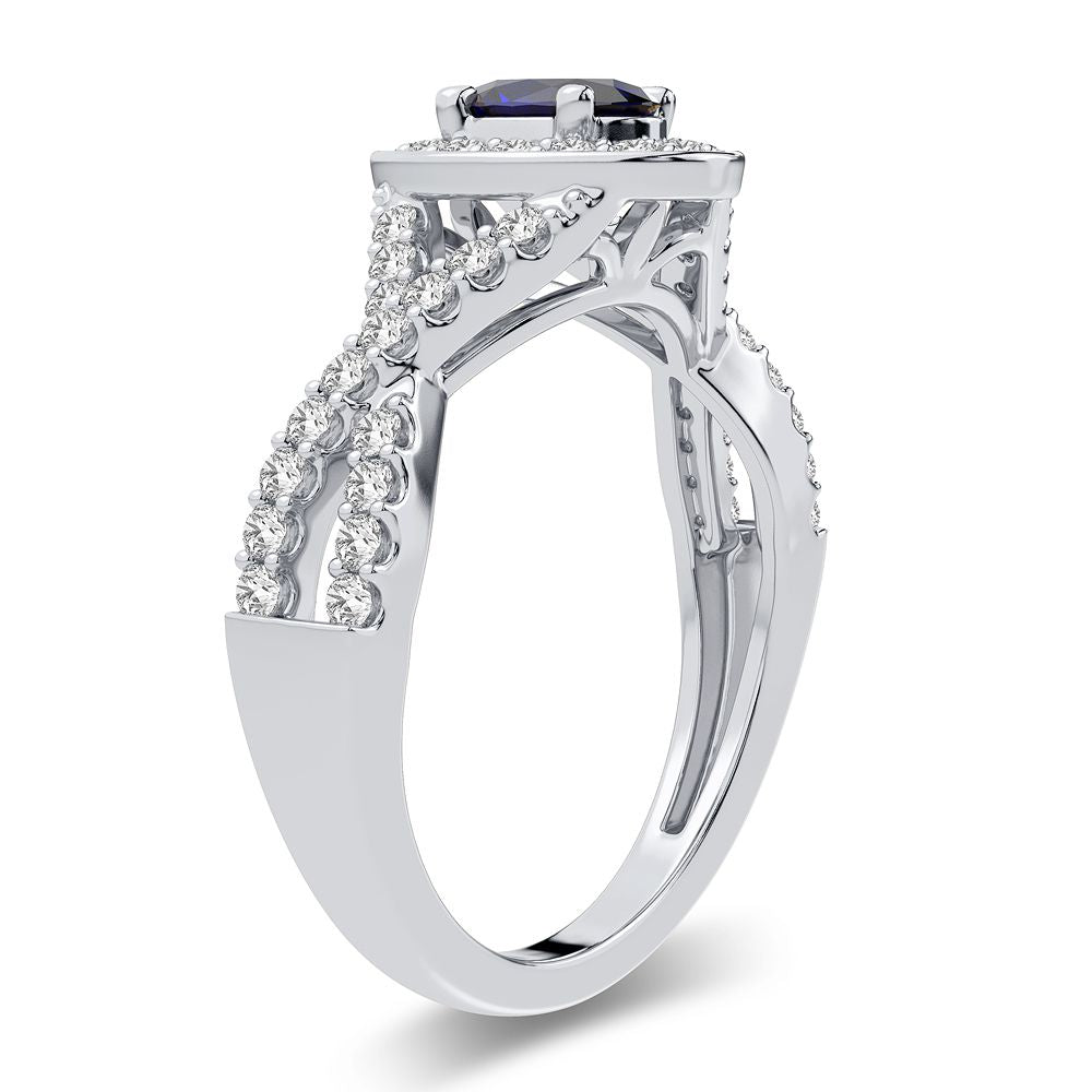 14K 0.40CT Diamond Sapphire Ring - Solomon Jewelers