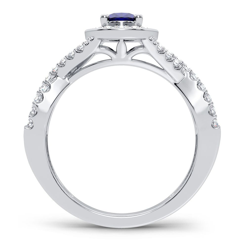 14K 0.40CT Diamond Sapphire Ring - Solomon Jewelers