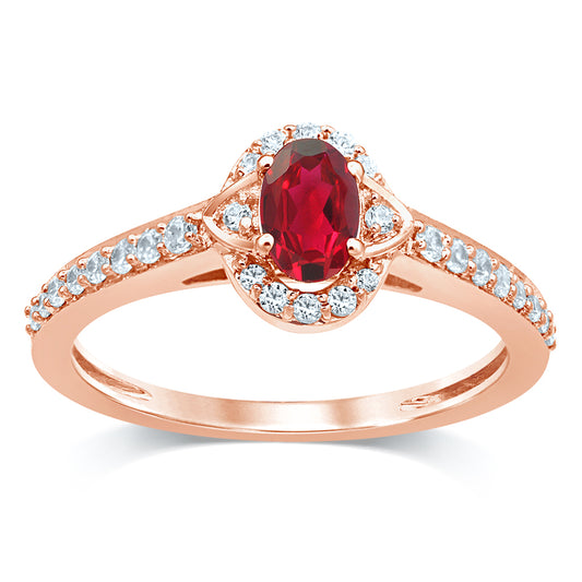 14K 0.25CT Diamond Ruby Ring - Solomon Jewelers