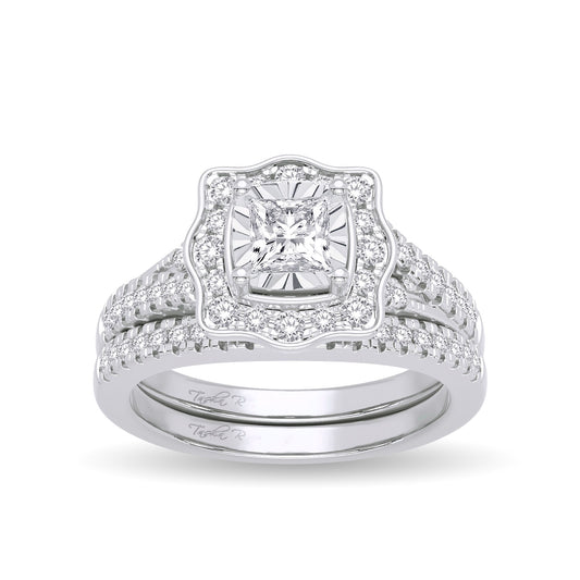 14K 0.62CT Diamond Bridal Ring - Solomon Jewelers