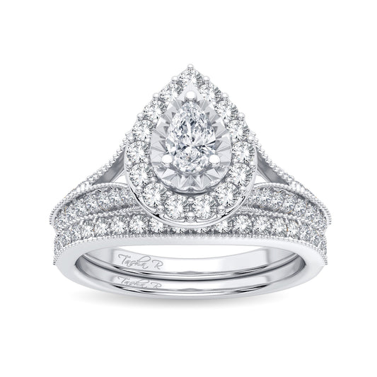 14K 0.96CT Diamond Bridal Ring - Solomon Jewelers