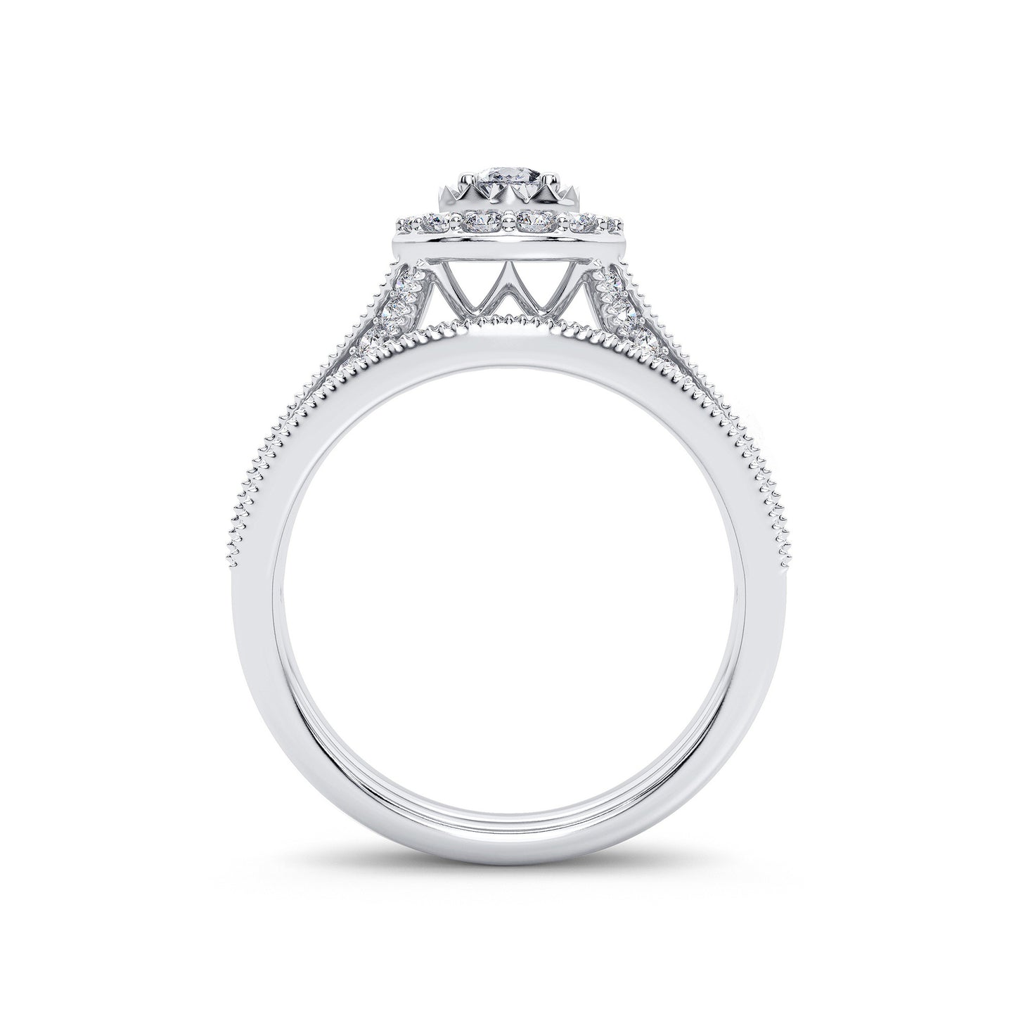 14K 0.96CT Diamond Bridal Ring - Solomon Jewelers