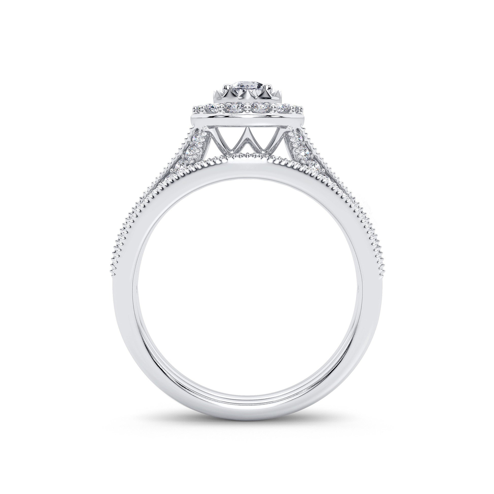 14K 0.96CT Diamond Bridal Ring - Solomon Jewelers
