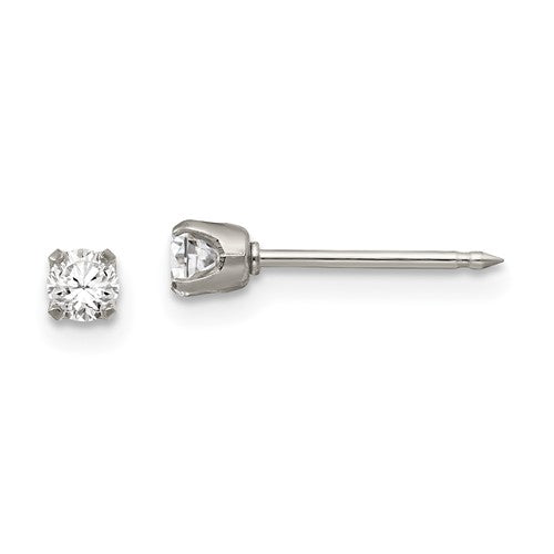 inverness-stainless-steel-polished-3mm-cz-post-earrings-SolomonJeweler-Wichita-KS-CustomJewelry