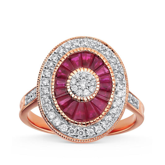 14K 0.41CT DIAMOND Ruby Ring