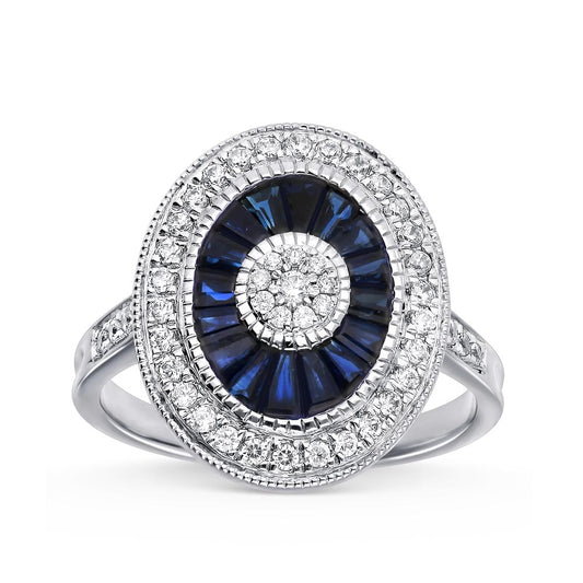 14K 0.41CT DIAMOND Sapphire Ring