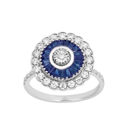 14K 0.41CT Diamond Sapphire Ring - Solomon Jewelers