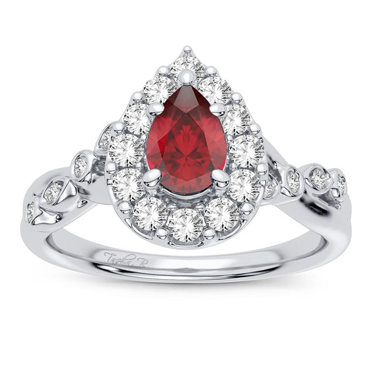 14K 0.28CT DIAMOND Ruby Ring