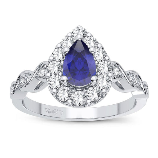 14K 0.28CT DIAMOND Sapphire Ring