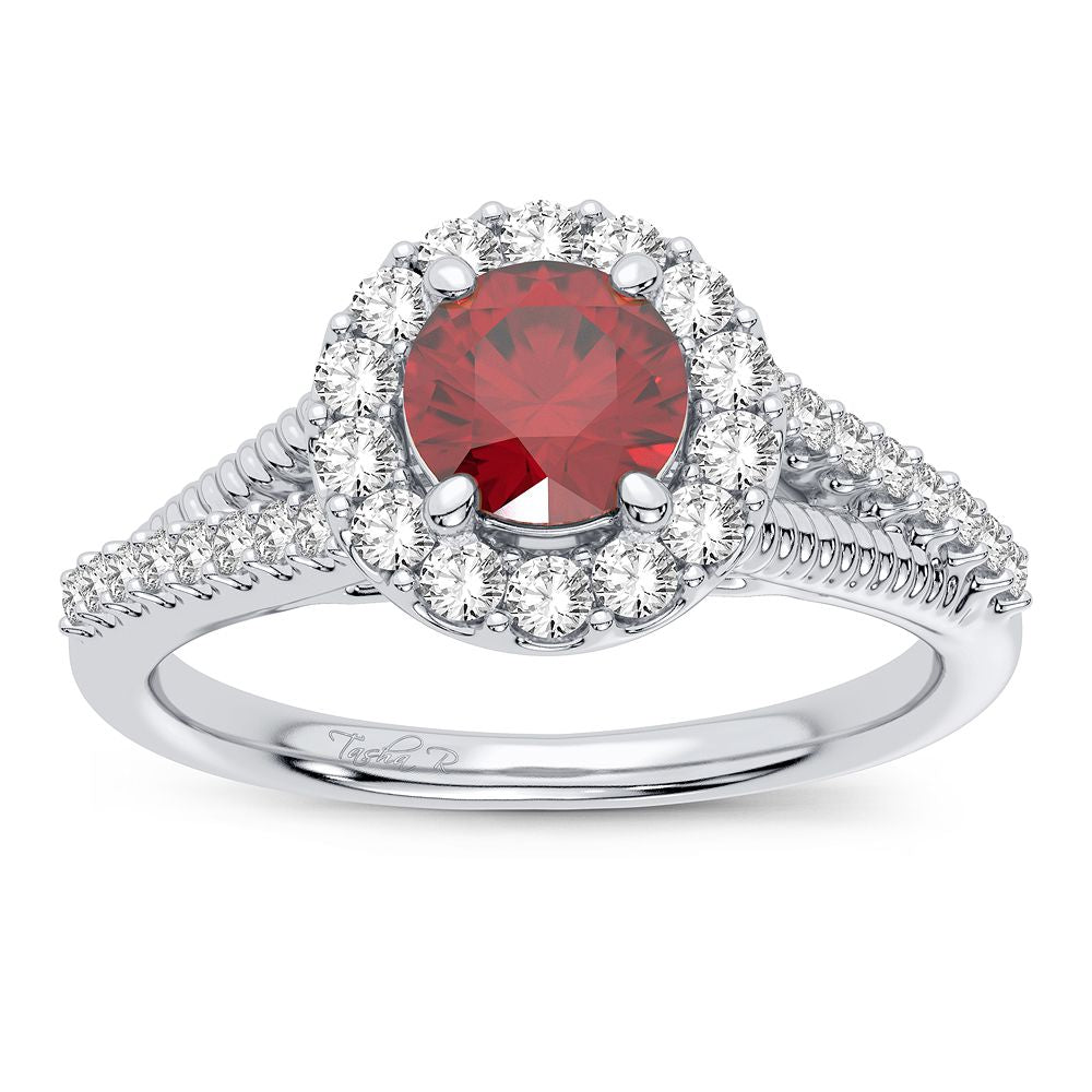 14K 0.25CT DIAMOND Ruby Ring