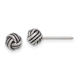 inverness-stainless-steel-antiqued-love-knot-post-earrings-SolomonJeweler-Wichita-KS-CustomJewelry