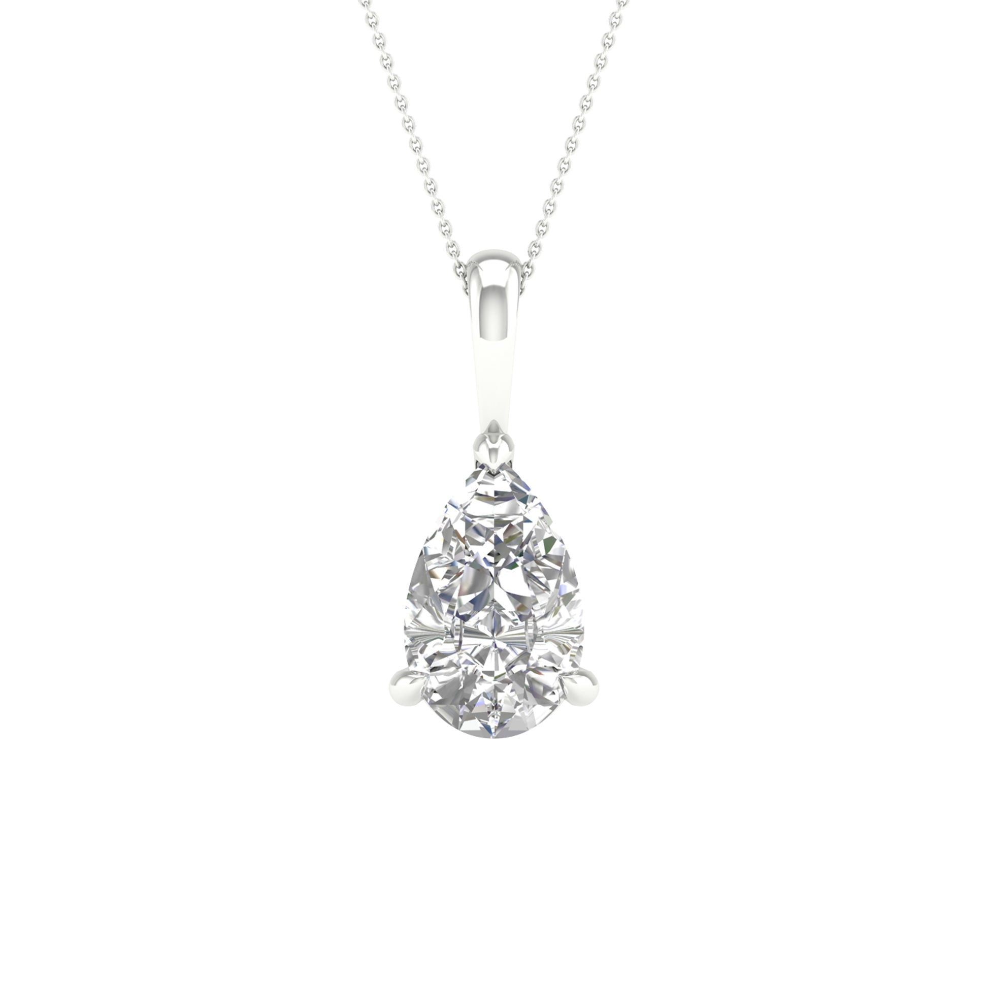 14K 2.00CT Certified Lab Grown Diamond Pendant ( IGI Certified ) - Solomon Jewelers