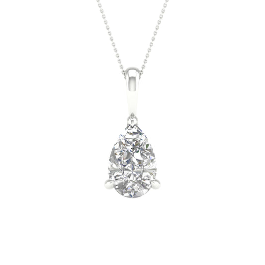 14K 2.00CT Certified Lab Grown Diamond Pendant ( IGI Certified ) - Solomon Jewelers