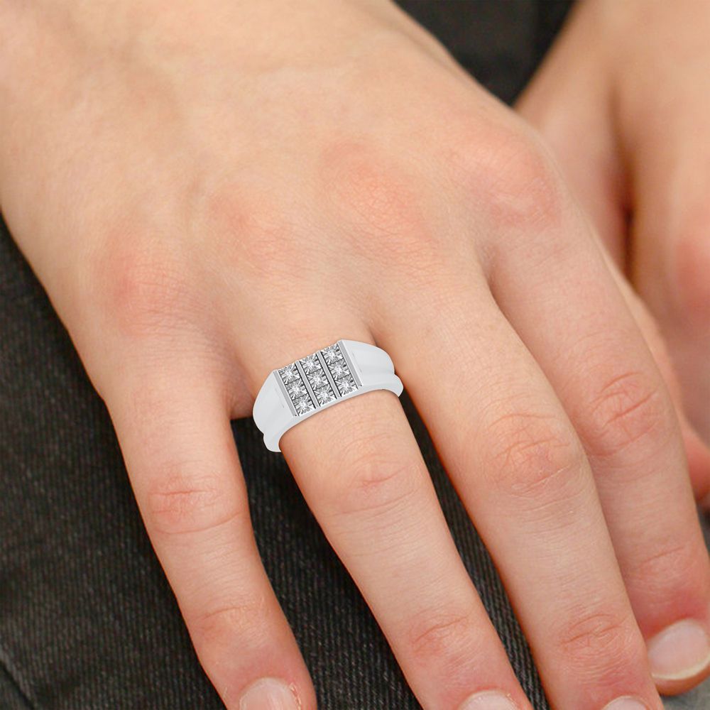 10K 0.15ct Diamond Mens Ring - Solomon Jewelers