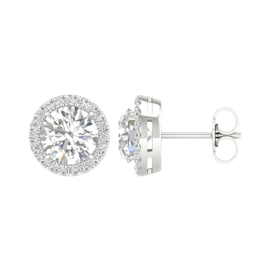 14K 3.25ct Certified Lab Grown Diamond Earrings ( IGI Certified ) - Solomon Jewelers