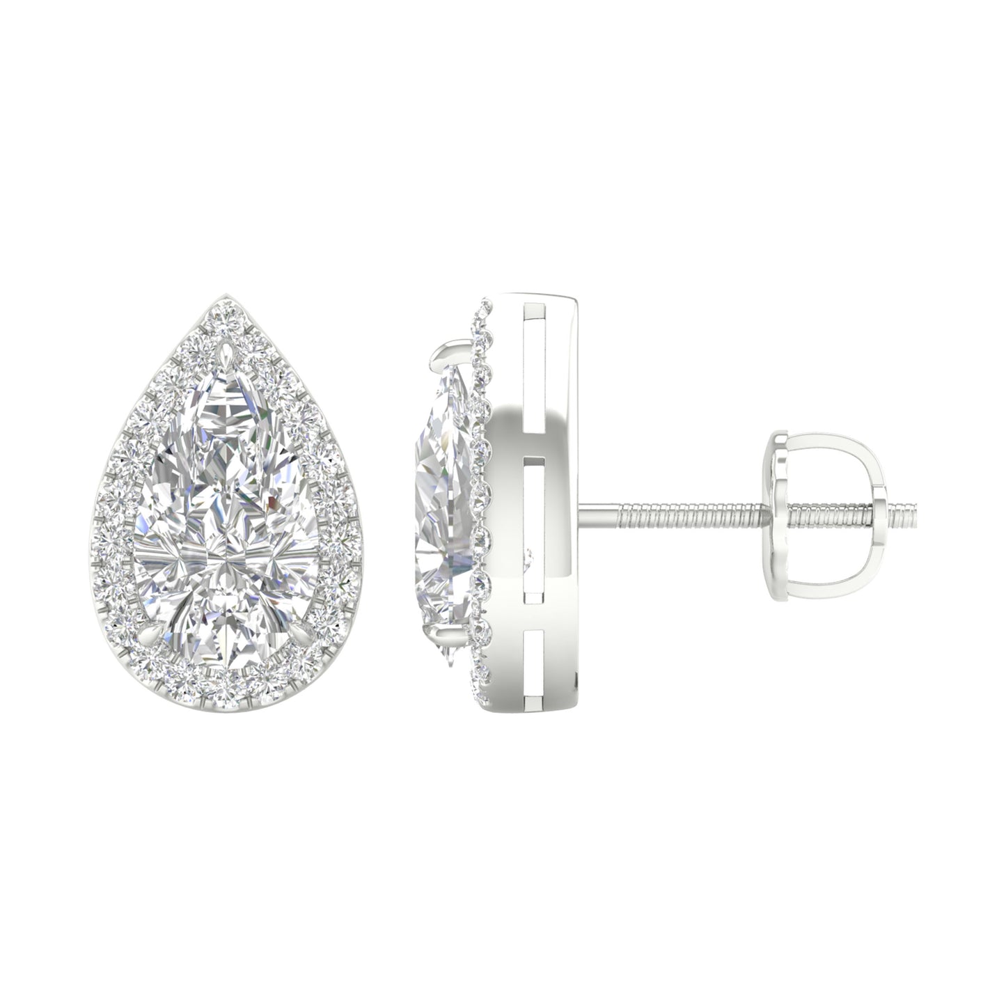 14K 3.25CT Certified Lab Grown DIAMOND Earrings ( IGI Certified )