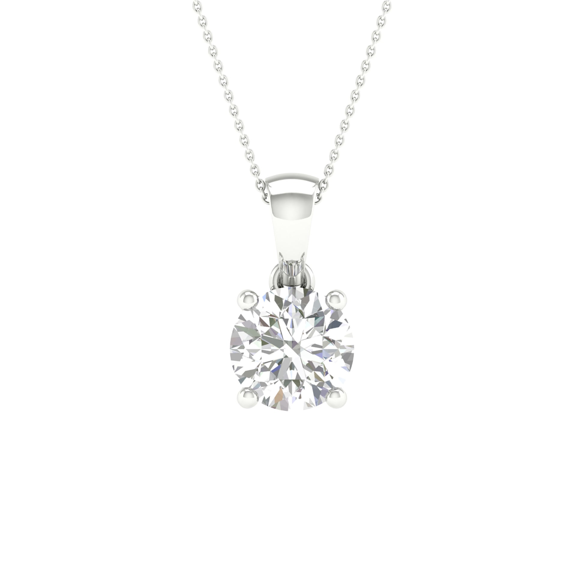 14K 2.00CT Certified Lab Grown Diamond Pendant ( IGI Certified ) - Solomon Jewelers