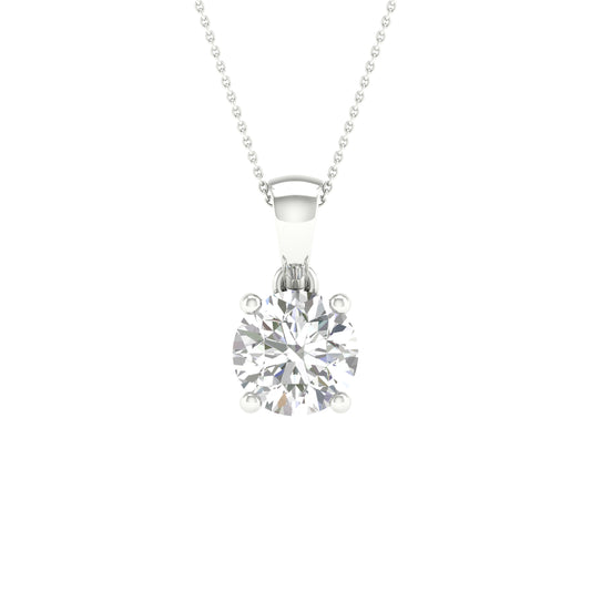 14K 2.00CT Certified Lab Grown Diamond Pendant ( IGI Certified ) - Solomon Jewelers