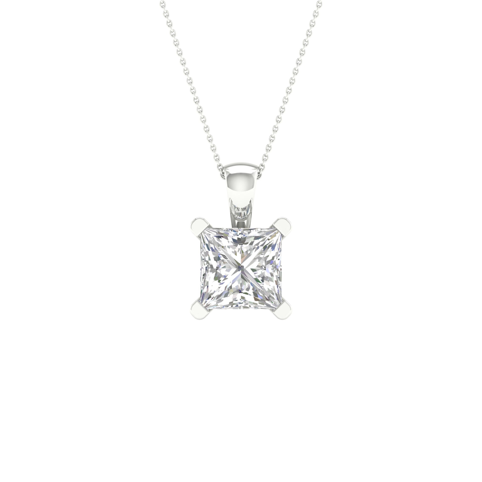 14K 2.00CT Certified Lab Grown Diamond Pendant ( IGI Certified ) - Solomon Jewelers