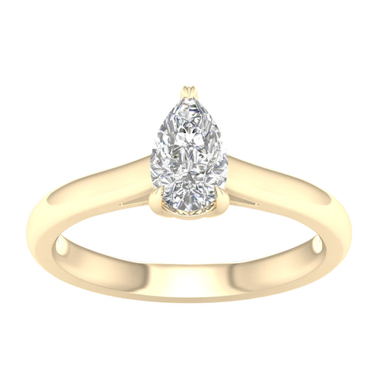 14K 0.75CT  Lab Grown Engagement Ring - Solomon Jewelers