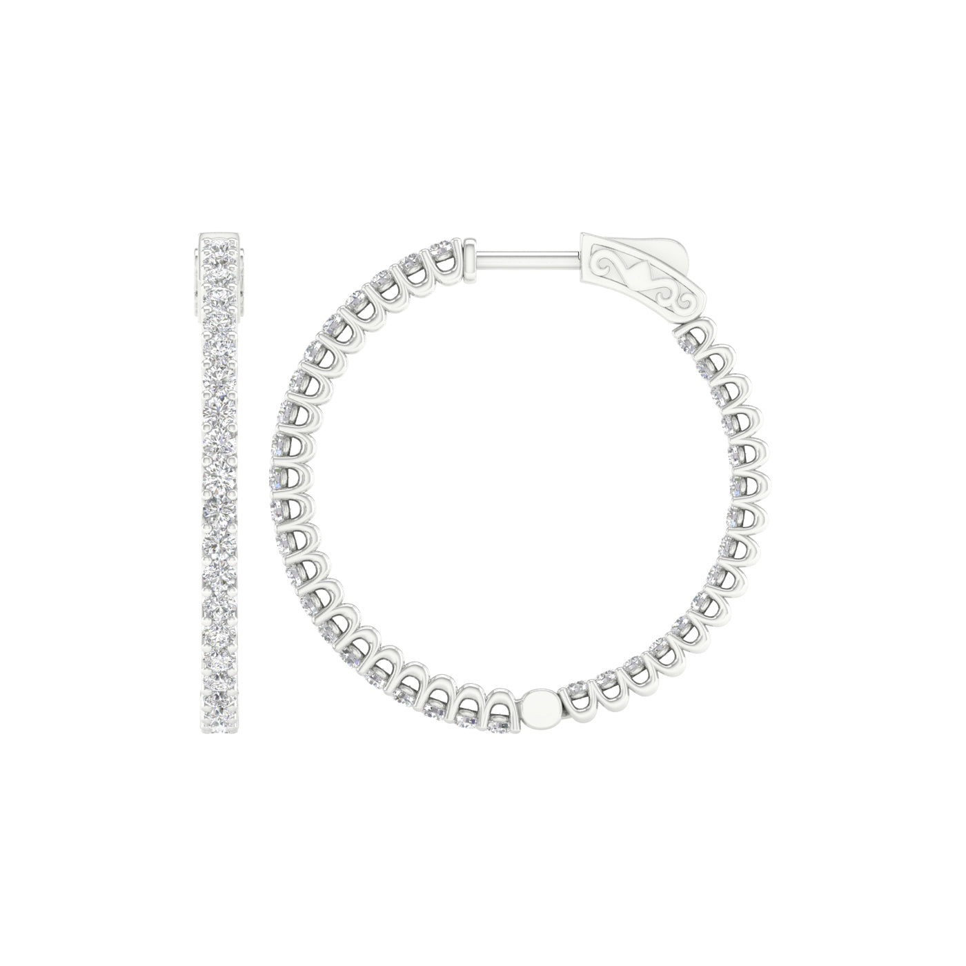 14K 2.00CT Lab Diamond Hoop Earring - Solomon Jewelers