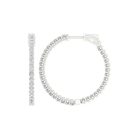 14K 2.00CT Lab Diamond Hoop Earring - Solomon Jewelers