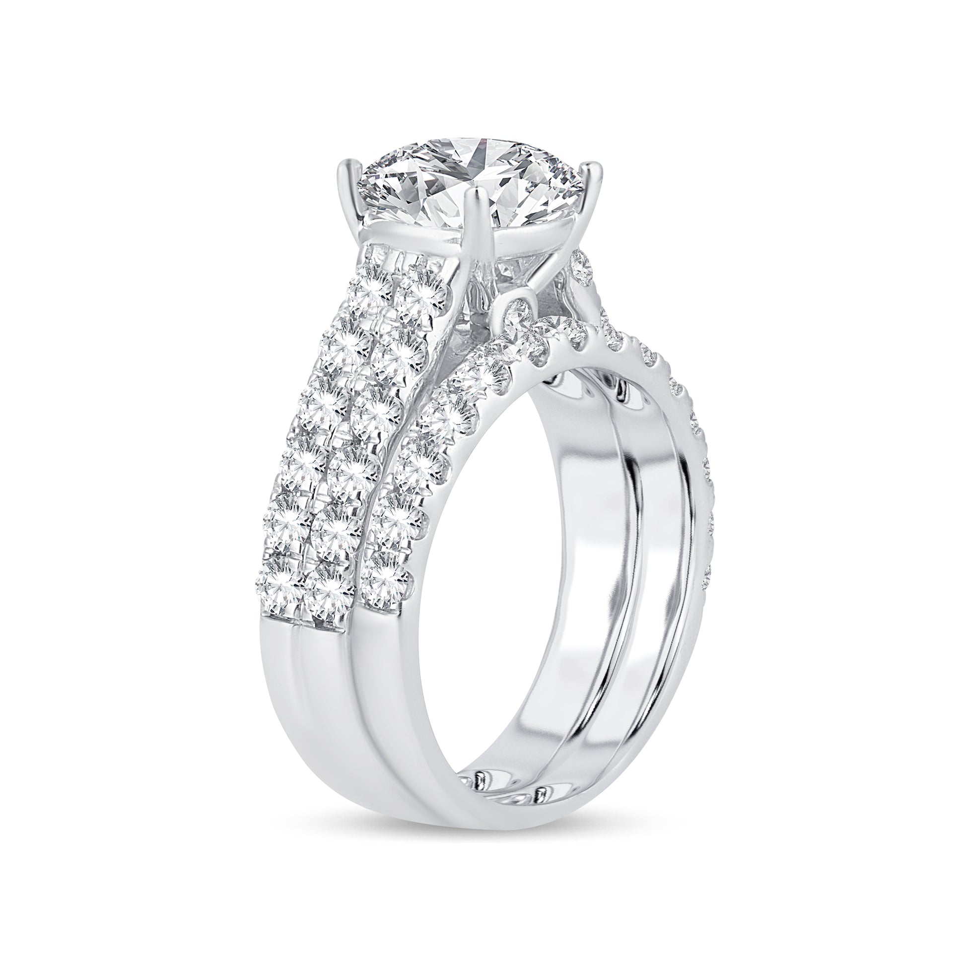 14K 5.00CT Lab Grown Bridal Set - Solomon Jewelers
