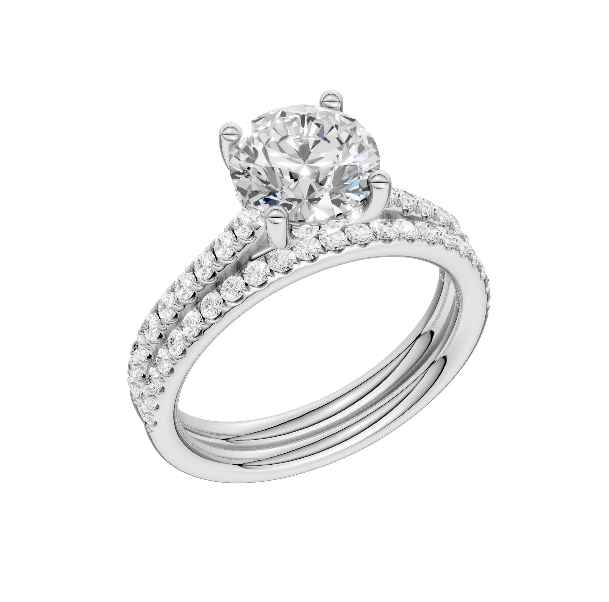 14K 2.50CT  Lab Diamond Bridal Ring - Solomon Jewelers