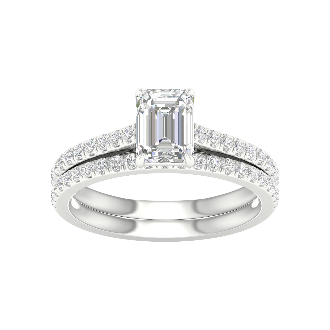 14K 1.50CT Certified Lab Grown DIAMOND Bridal Set