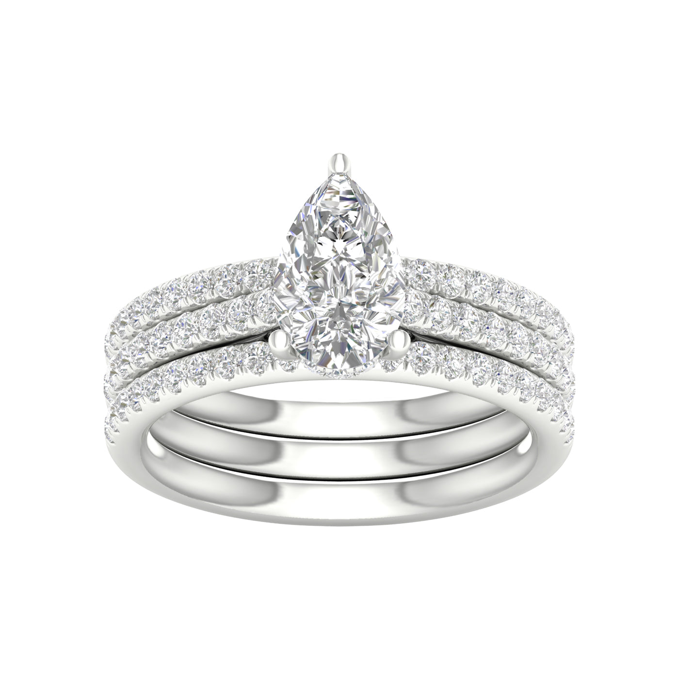 14K 1.75CT Lab Grown DIAMOND Bridal Set