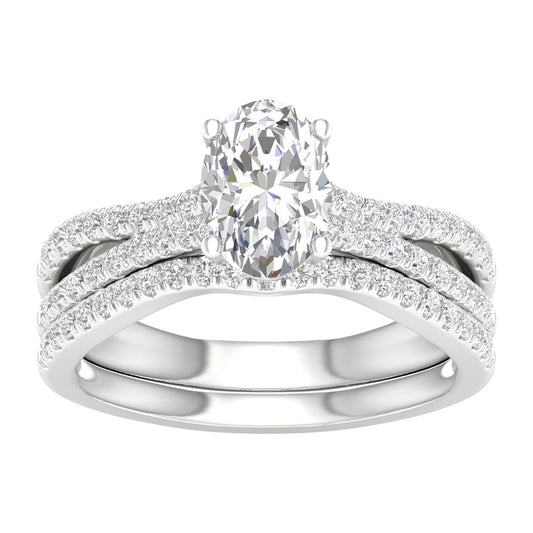 14K 1.40CT Lab Grown Bridal Set - Solomon Jewelers