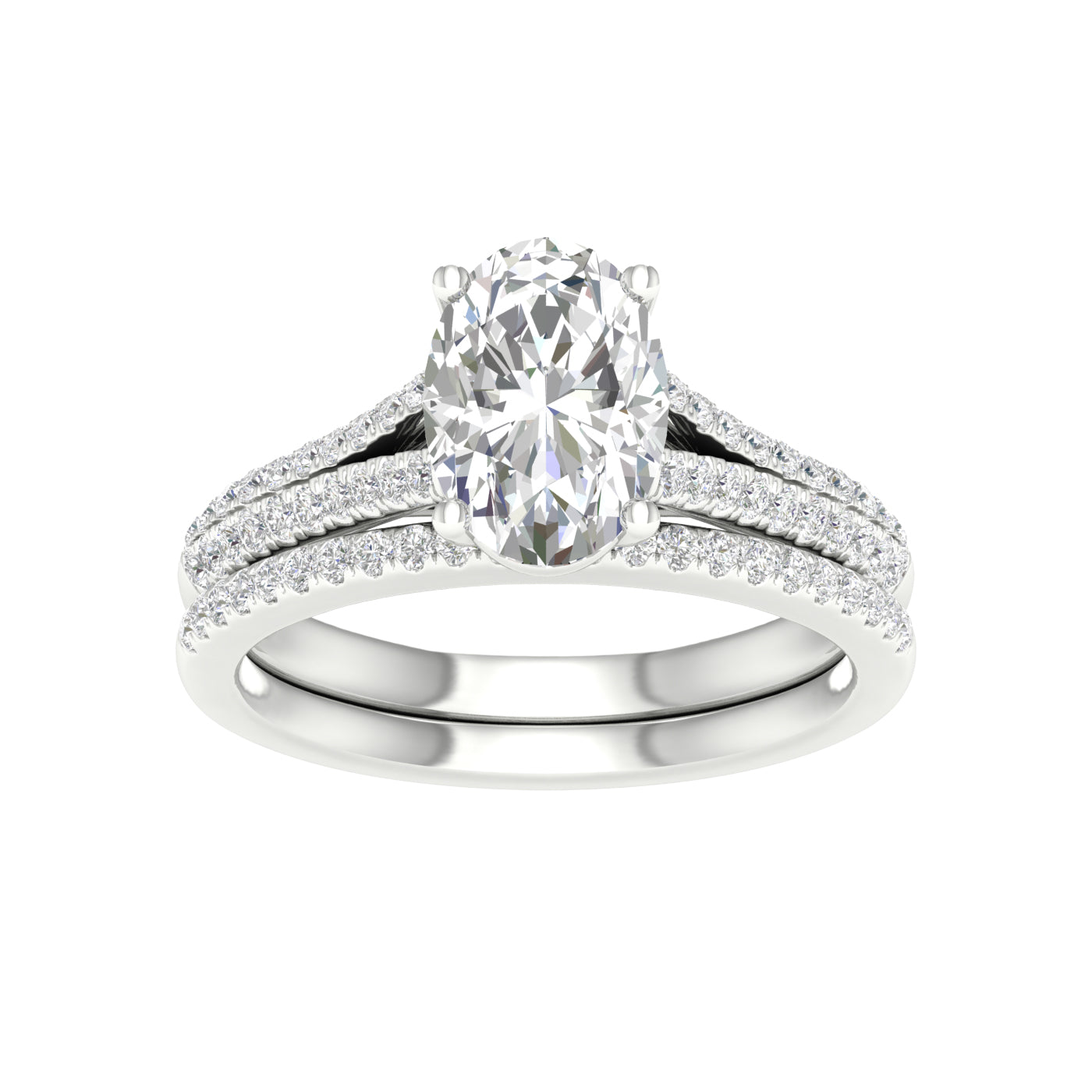 14K 2.40CT Lab DIAMOND Bridal Set