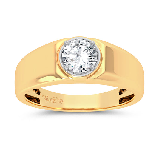 14K 1.00CT Lab Grown Diamond Mens Ring - Solomon Jewelers