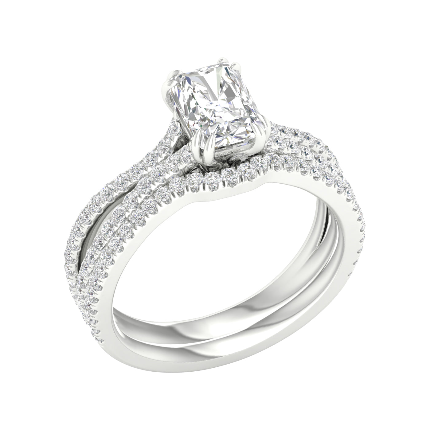 14K 1.50CT Lab Grown Diamond Bridal Set - Solomon Jewelers