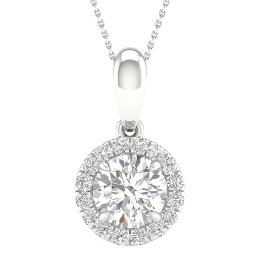 14K 1.13CT Certified Lab Grown Diamond Pendant - Solomon Jewelers