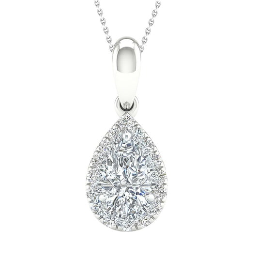 14K 1.13CT Certified Lab Grown Diamond Pendant - Solomon Jewelers