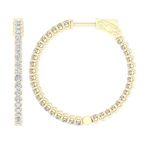 14K 2.00CT Lab DIAMOND Hoops