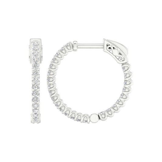 14K 0.50CT Lab Diamond Hoop Earring - Solomon Jewelers