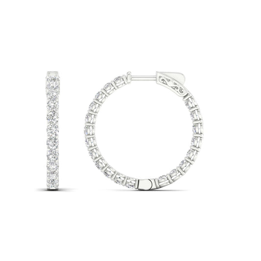 14K 4.00CT Lab DIAMOND Hoop Earring