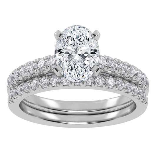 10K 1.50CT Certified Lab-Grown  Diamond Bridal Set - Solomon Jewelers