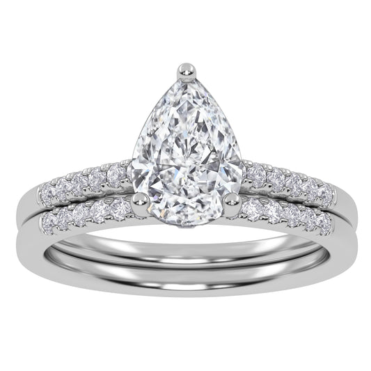 10K 1.28CT  Certified Lab-Grown Diamond Bridal Set - Solomon Jewelers