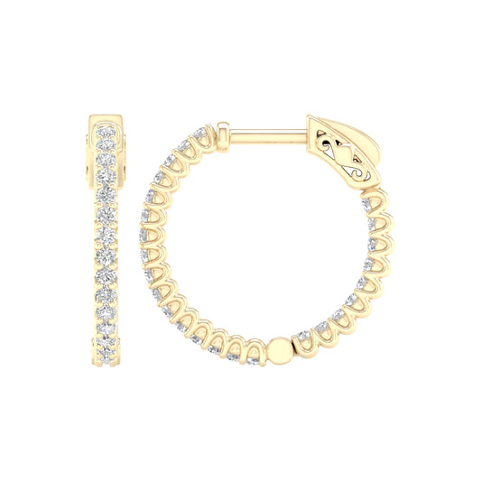 14K 0.50CT Lab Diamond Hoop Earring - Solomon Jewelers