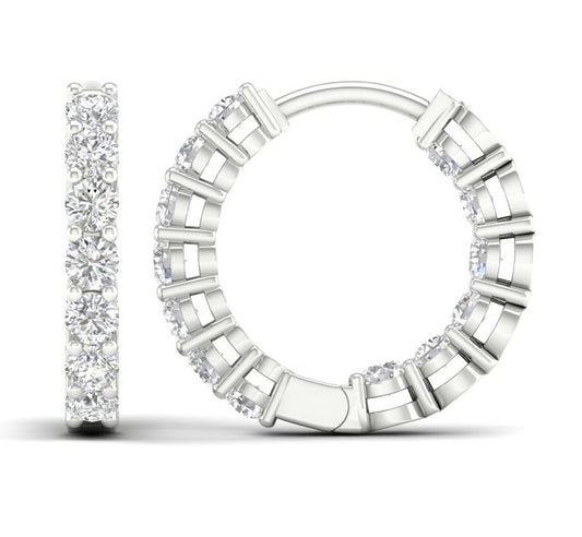 14K 1.00CT Lab DIAMOND Hoops