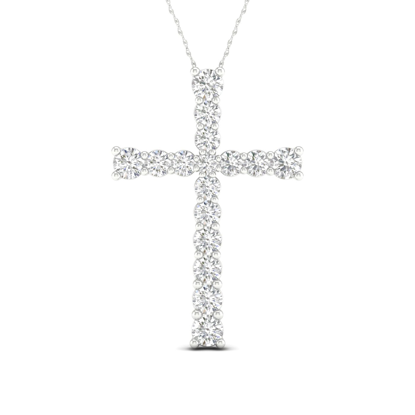 14K 2.00CT Lab Diamond Cross Pendant - Solomon Jewelers