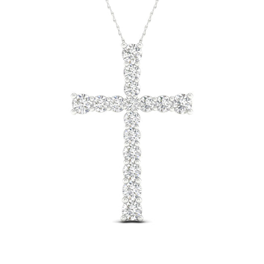 14K 2.00CT Lab Diamond Cross Pendant - Solomon Jewelers