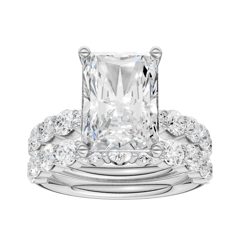 14K 6.00CT Certified Lab Grown Diamond Bridal Set - Solomon Jewelers