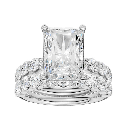 14K 6.00CT Certified Lab Grown Diamond Bridal Set - Solomon Jewelers