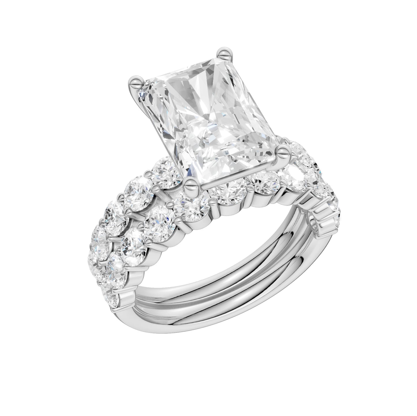14K 6.00CT Certified Lab Grown Diamond Bridal Set - Solomon Jewelers