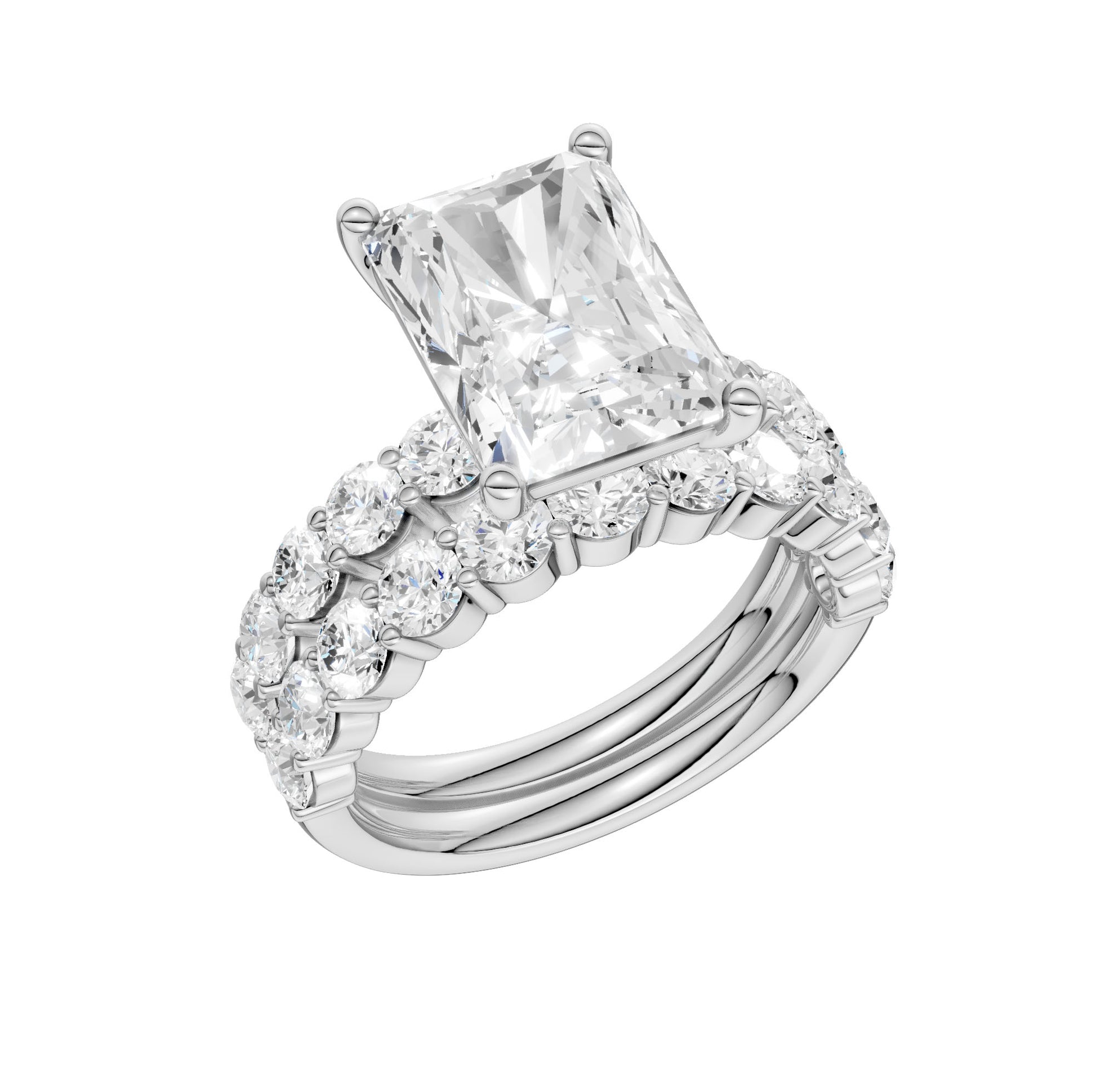 14K 6.00CT Certified Lab Grown Diamond Bridal Set - Solomon Jewelers